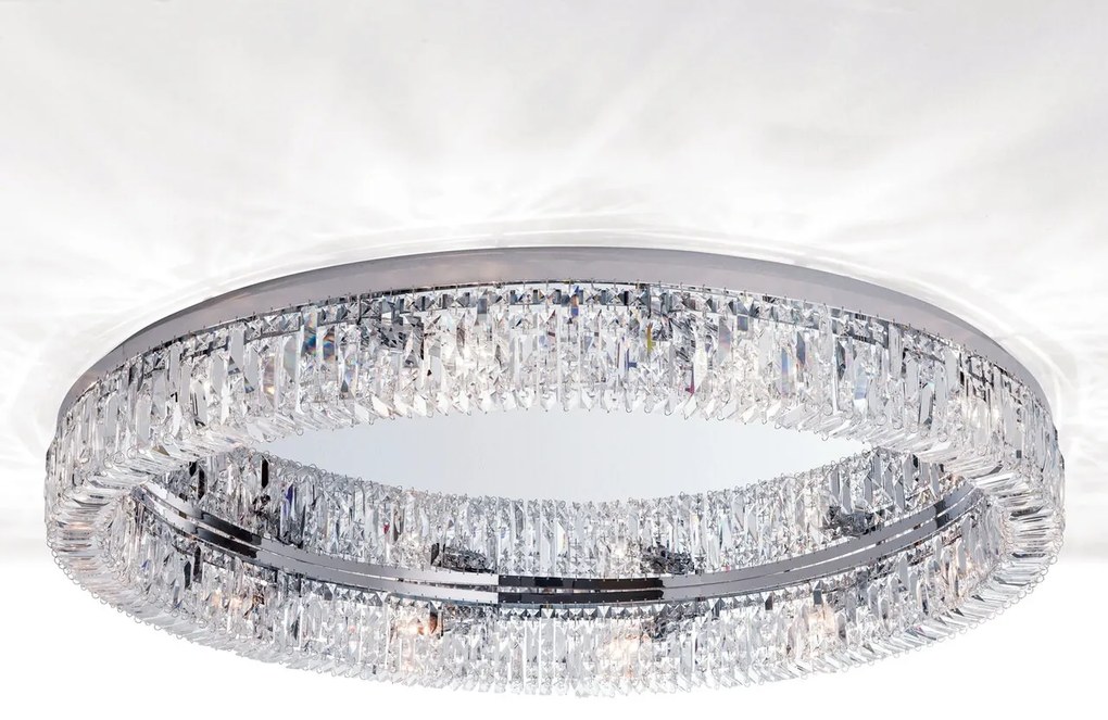 Lustra aplicata cristal Schöler XXL design modern de lux Ring 107cm chrome plated