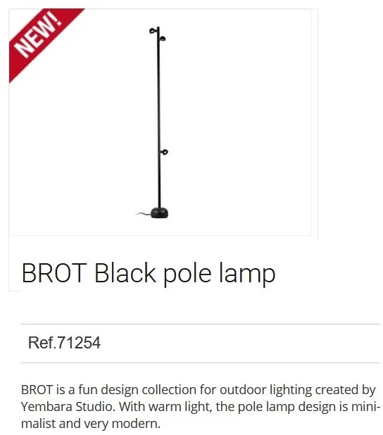 Stalp LED de iluminat exterior BROT 3L H-180cm
