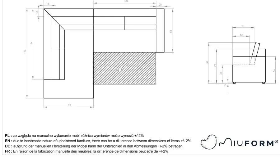 Colțar verde închis extensibil cu tapițerie din catifea reiată (cu colț pe partea stângă ) Brave Dave – Miuform