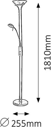 Brilagi - Lampă de podea dimabilă SCARLETT 1xR7s/230W/230V + 1xG9/40W, neagră