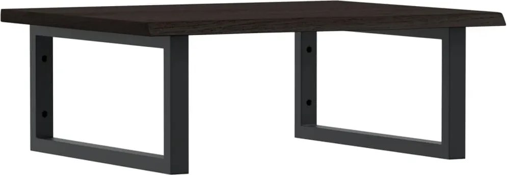 vidaXL Raft pentru lavoar montat pe perete, oțel și lemn masiv stejar