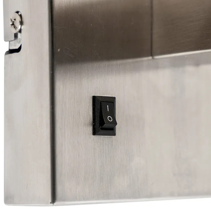 Lampă de perete inteligentă din oțel cu abajur crem alb inclusiv Wi-Fi P45 - Bergamo