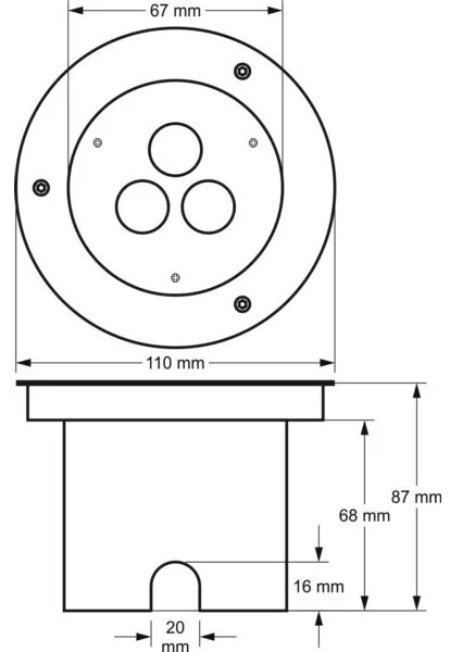 Corp de iluminat LED de exterior pentru căi de acces SIBAR 3xLED/1W/230V IP67 4000K