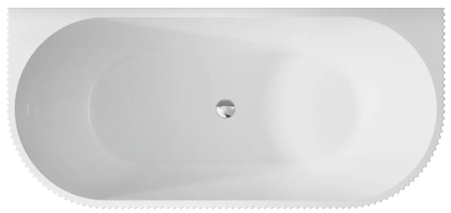 Cada baie freestanding, lipita de perete, alba, 3D, Besco Leya, 170x78 cm