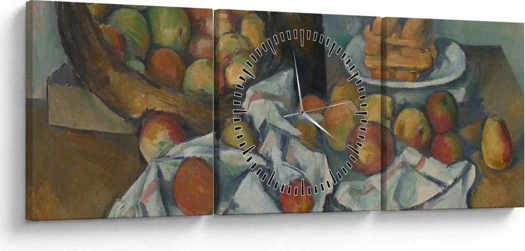Tablou - Paul Cezanne, The Basket of Apples, reproducere (cu ceas) (90x30 cm)
