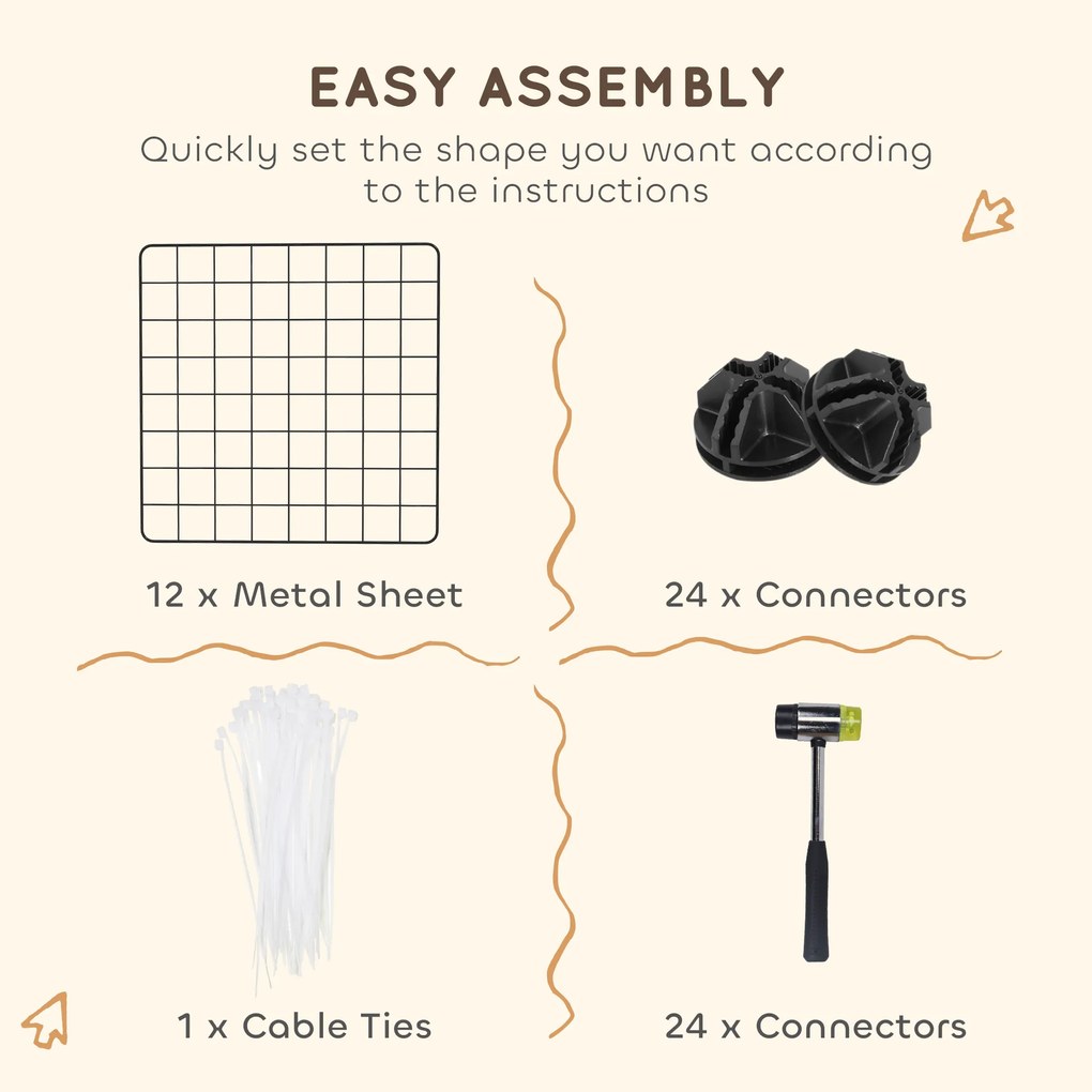 PawHut, tarc modular pentru animale, 35x35cm, negru | Aosom Romania