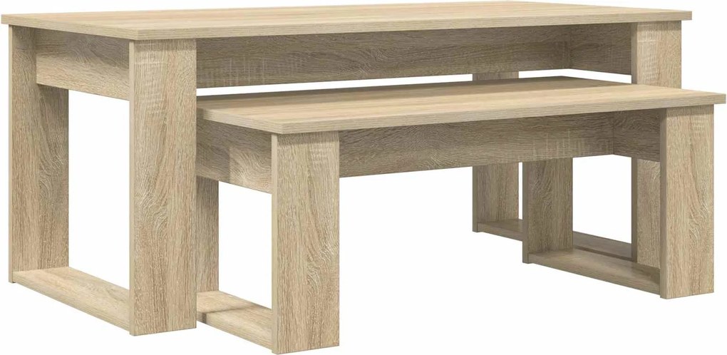 vidaXL Set de măsuțe de cafea 2 pcs Stejar Sonoma Lemn compozit