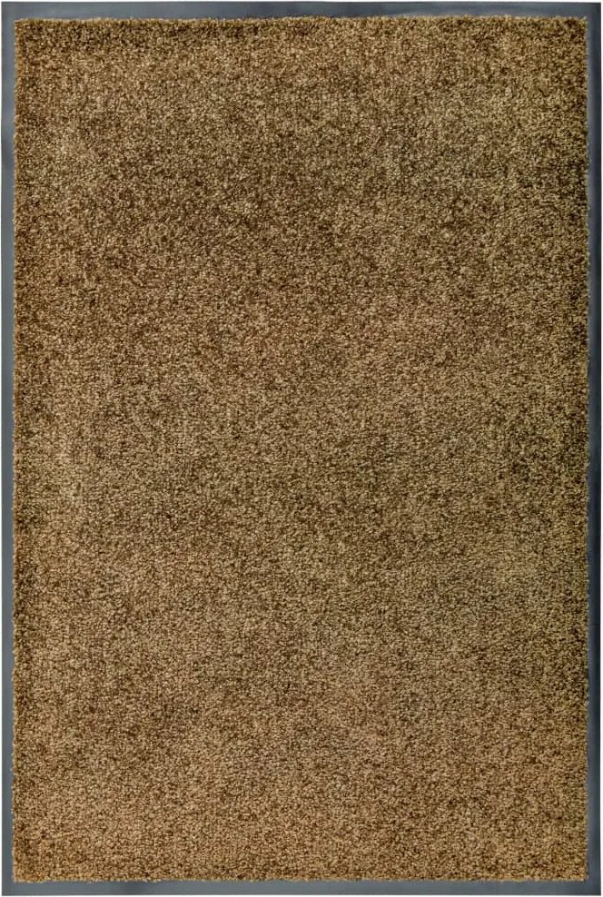 vidaXL Covoraș de ușă lavabil, maro, 60 x 90 cm