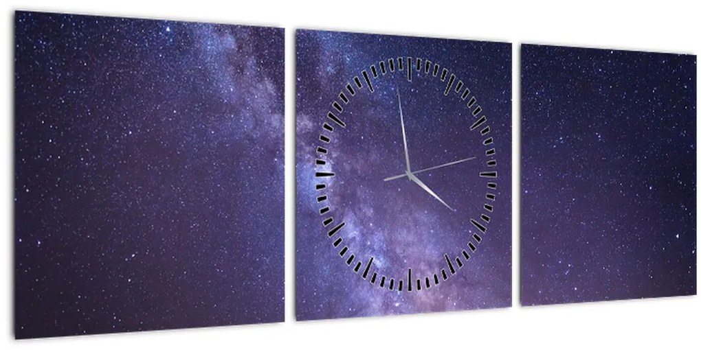 Tablou Cu privire la univers (cu ceas) (90x30 cm)