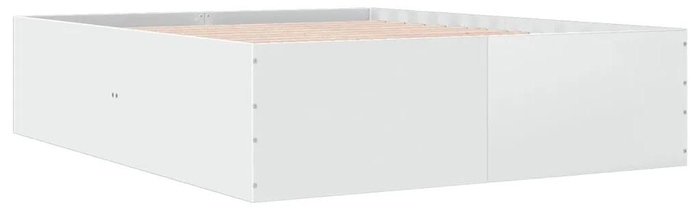 3280916 vidaXL Cadru de pat, alb, 150x200 cm, lemn prelucrat