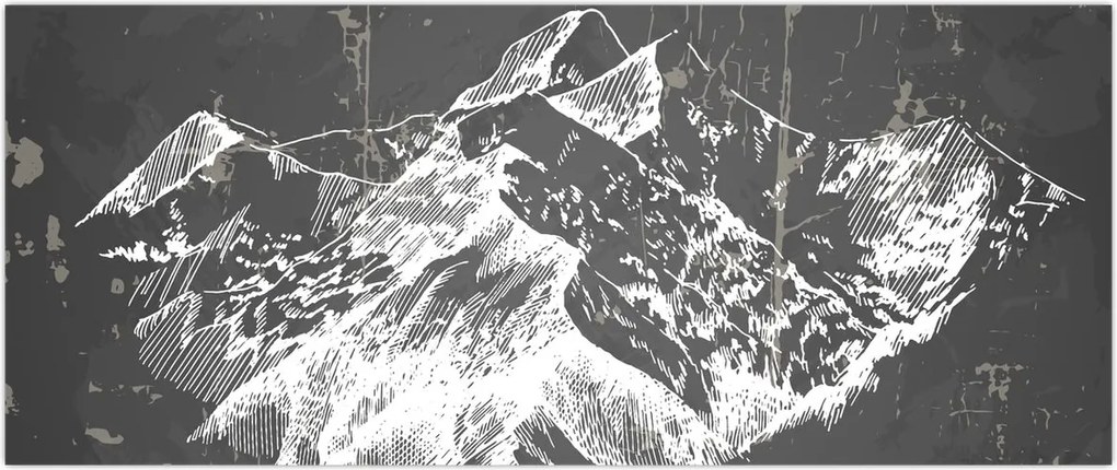 Tablou - Ilustrație de munți (120x50 cm)