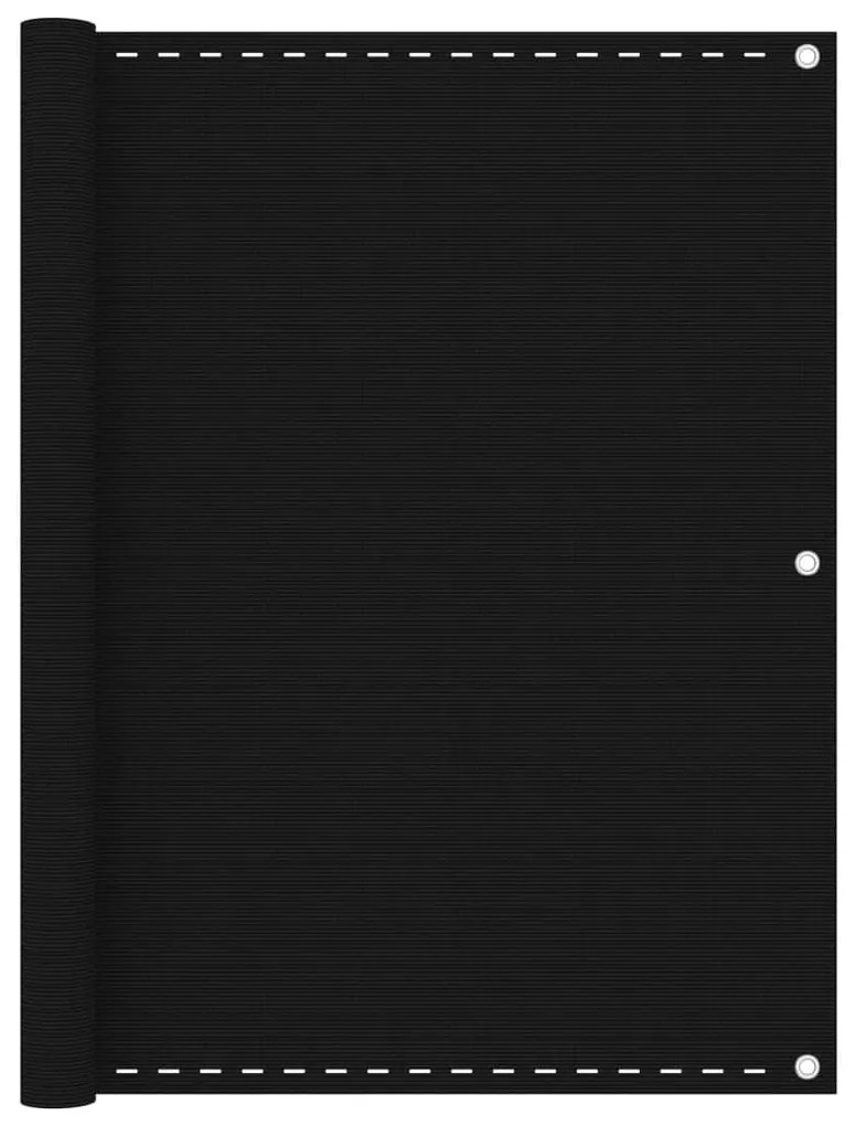 vidaXL Paravan de balcon, negru, 120x300 cm, HDPE