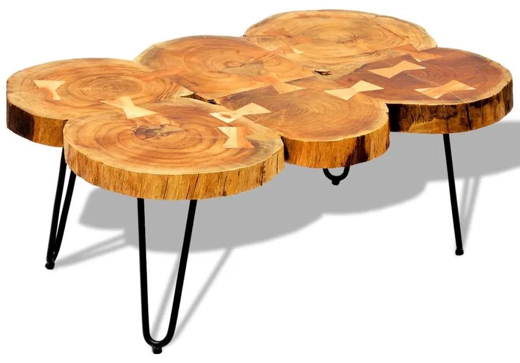 vidaXL Măsuță de cafea, 35 cm, 6 butuci, lemn masiv de sheesham