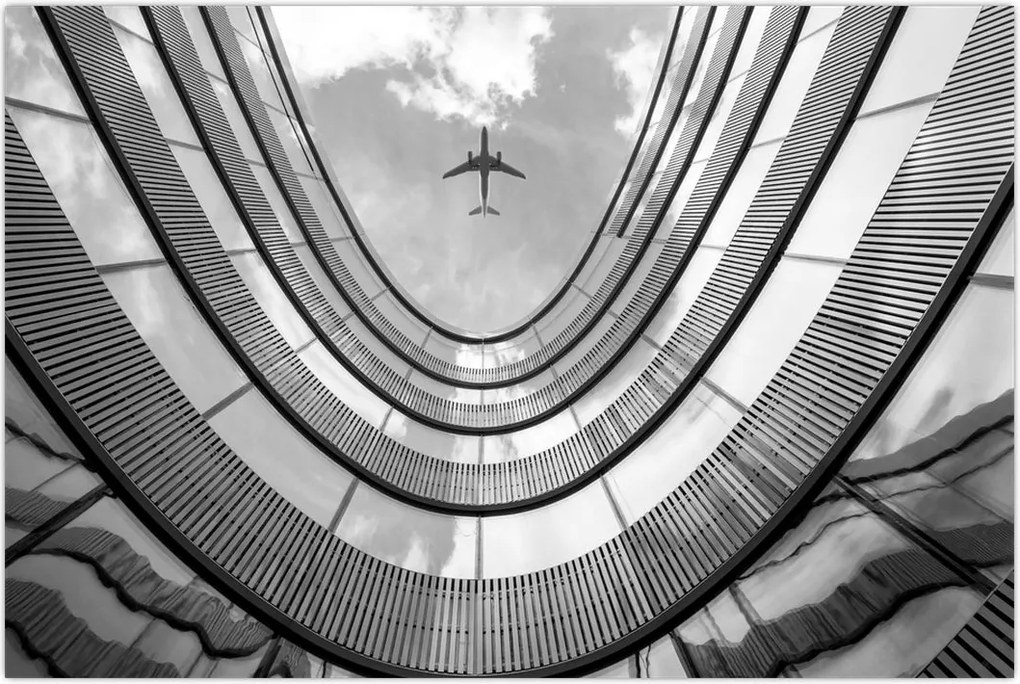 Tablou - Avionul deasupra clădirii (90x60 cm)