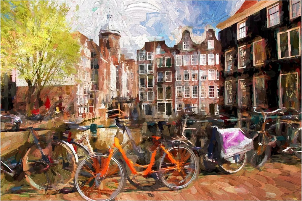 Tablou - Amsterdam, pictură (90x60 cm)