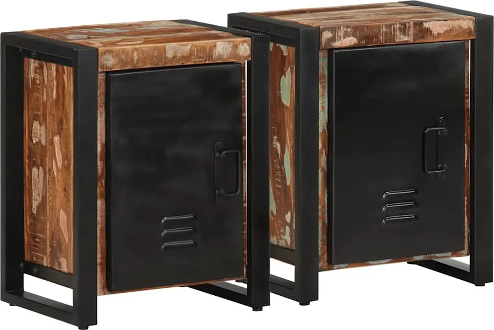 vidaXL Noptiere 2 buc. Lemn masiv de mango dur, multicolor