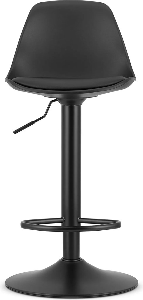 Reducere Scaun de bar negru HOGA din piele ecologica cu picior negru II. calitate