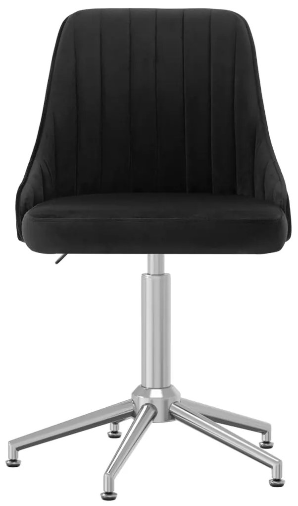330773 vidaXL Scaun de bucătărie pivotant, negru, catifea
