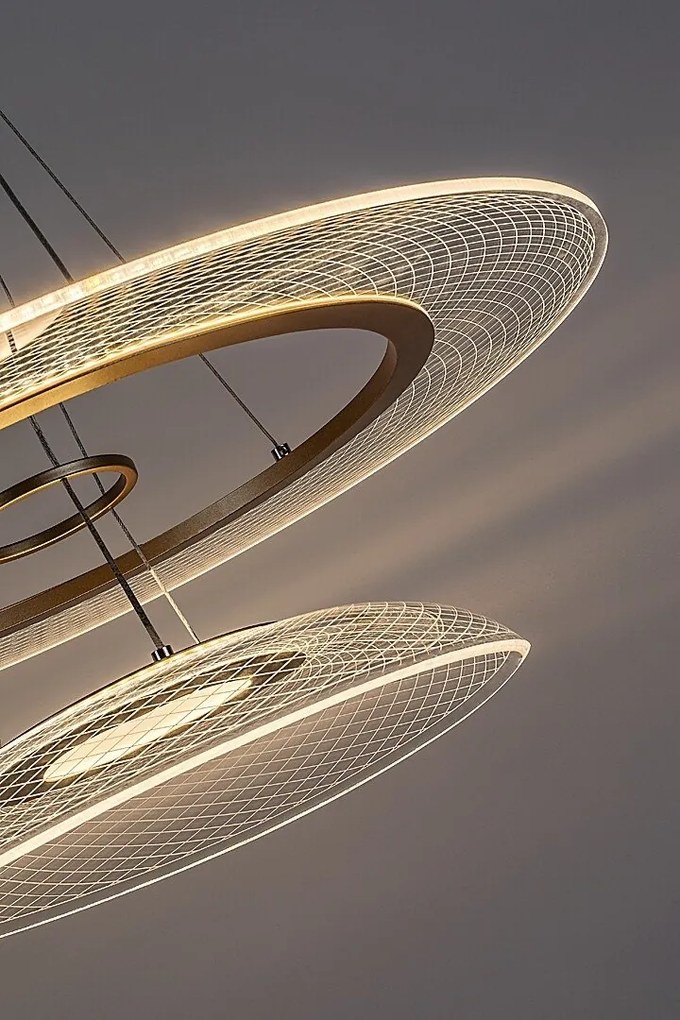 Lustra LED suspendata din metal auriu Zofrael D-55cm