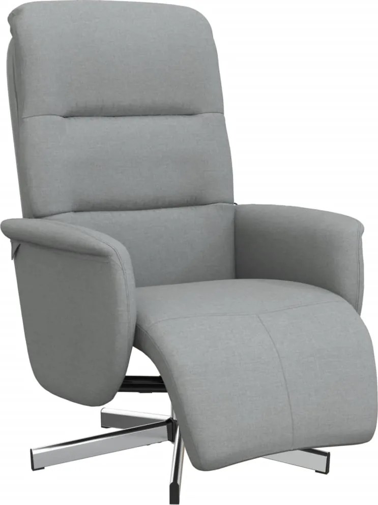 vidaXL Fotoliu rabatabil cu suport de picioare, gri deschis, textil