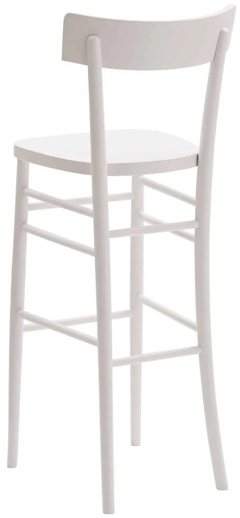 SCAUN BAR LEMN MASIV - ALB