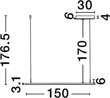 Sina magnetica suspendata tip lustra MADOC alb