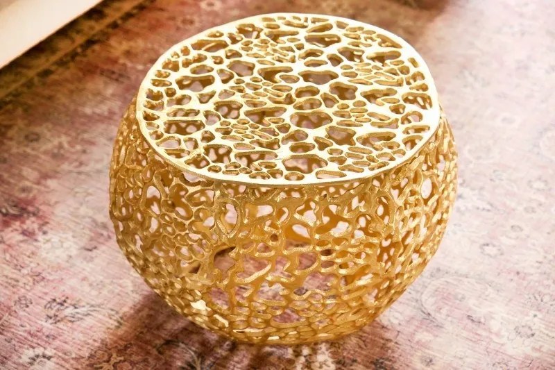 Masuta cu aspect deosebit Leaf 55cm, auriu