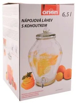 Orion Recipient sticlă+robinet APPLE, 6,5 l