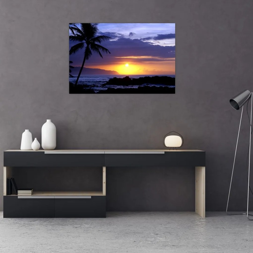 Tablou cu apus de soare deasupra mării (90x60 cm)