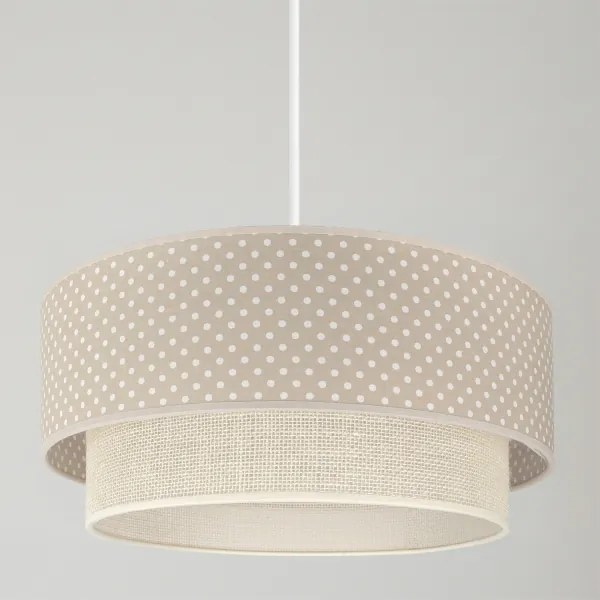 Brilagi-LED Lustră cu cablu BOHO BOBO, 1x E27/60W/230V, Ø 40 cm, cu buline, bej/crem