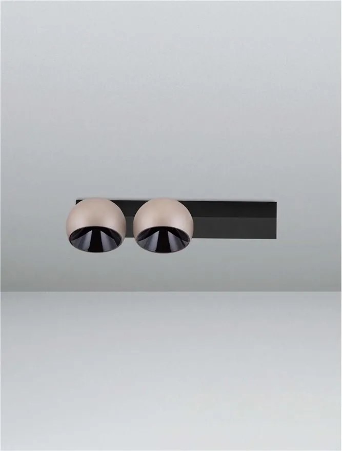 Plafoniera LED moderna stil minimalist LUSA 2L negru/cafeniu