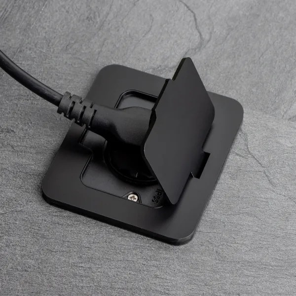 Brilagi - Priză de pardoseală încastrată pentru exterior IP55, neagră, dreptunghiulară