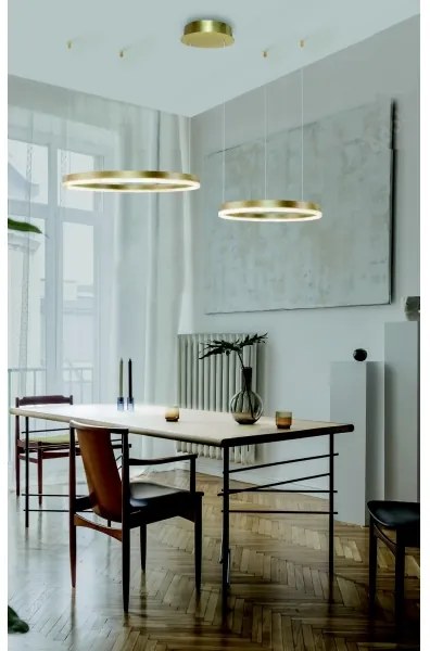 Azzardo AZ4979 - Lustră LED dimabilă pe cablu HALO LED/90W/230V auriu + + telecomandă