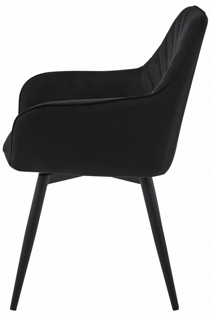 Scaun de masa rotativ NANA360 VELVET, negru