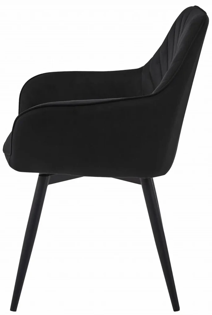 Scaun de masa rotativ NANA360 VELVET, negru