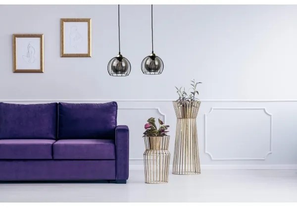 Lustră pe cablu SOLO BLACK 2xE27/60W/230V neagră/aurie