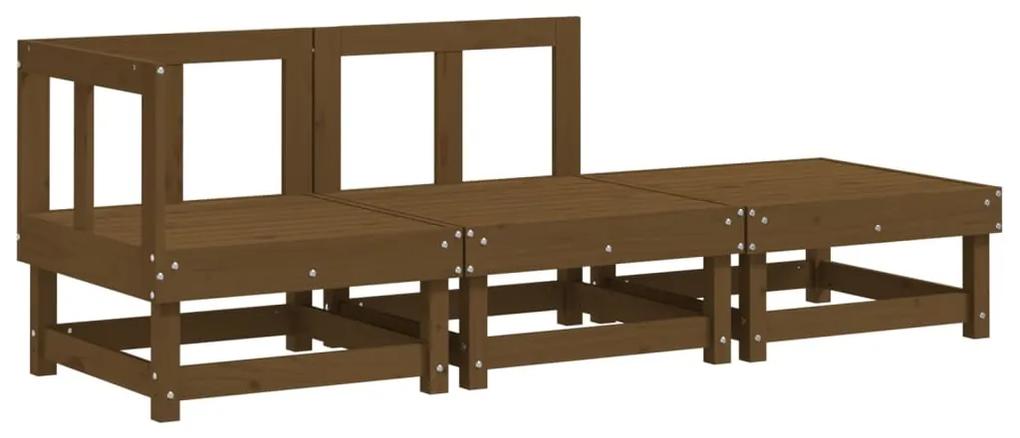 825411 vidaXL Set mobilier de grădină, 3 piese, maro miere, lemn masiv de pin