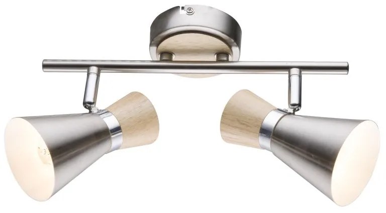 Aplica de perete / tavan cu 2 spoturi design modern Aeron nichel