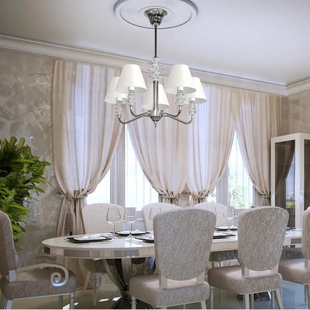 Candelabru 5 brate LUX design modern, Cristal Bohemia Exclusive TRINITY 01-CH
