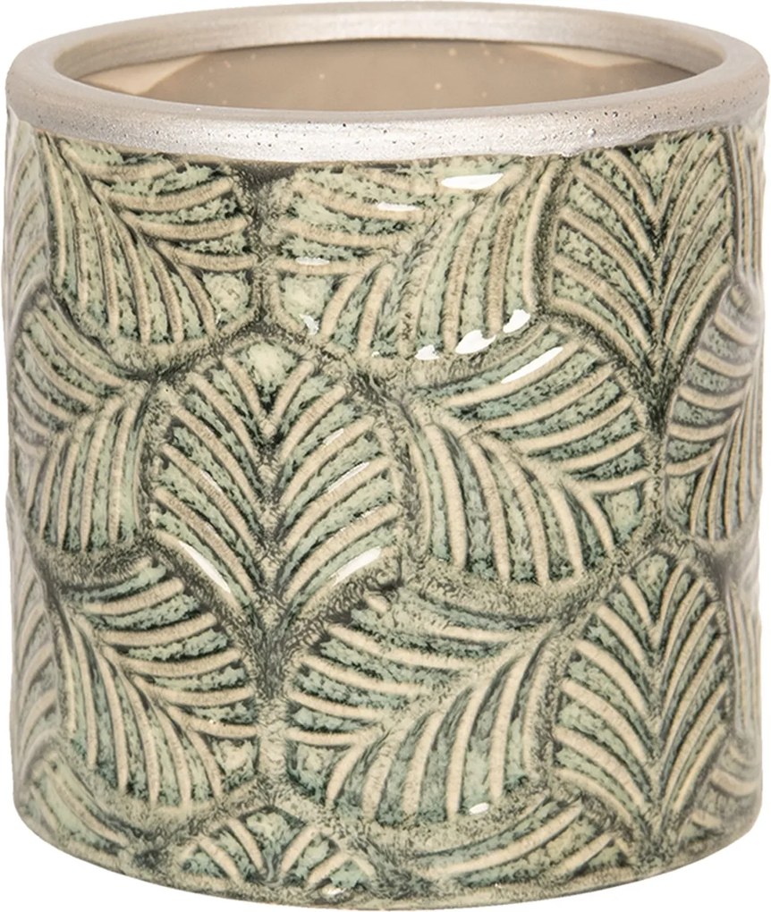 Ghiveci pentru flori ceramica verde Ø 12 cm x 12 H