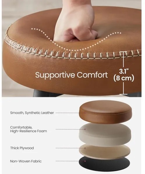 Scaun de bar LIOR, maro/negru