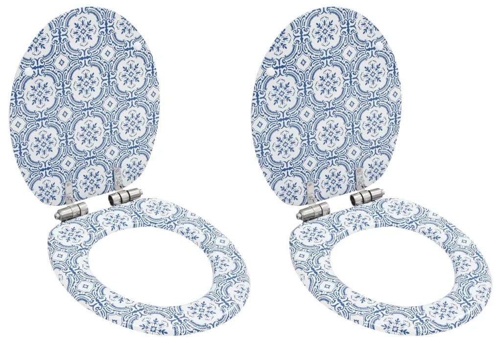 vidaXL Capace WC cu închidere silențioasă 2 buc. MDF design porțelan