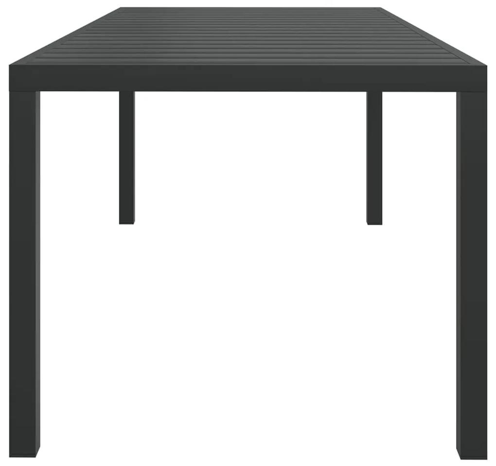 Masa de gradina, negru, 185 x 90 x 74 cm, aluminiu si WPC 1, Negru, 185 x 90 x 74 cm