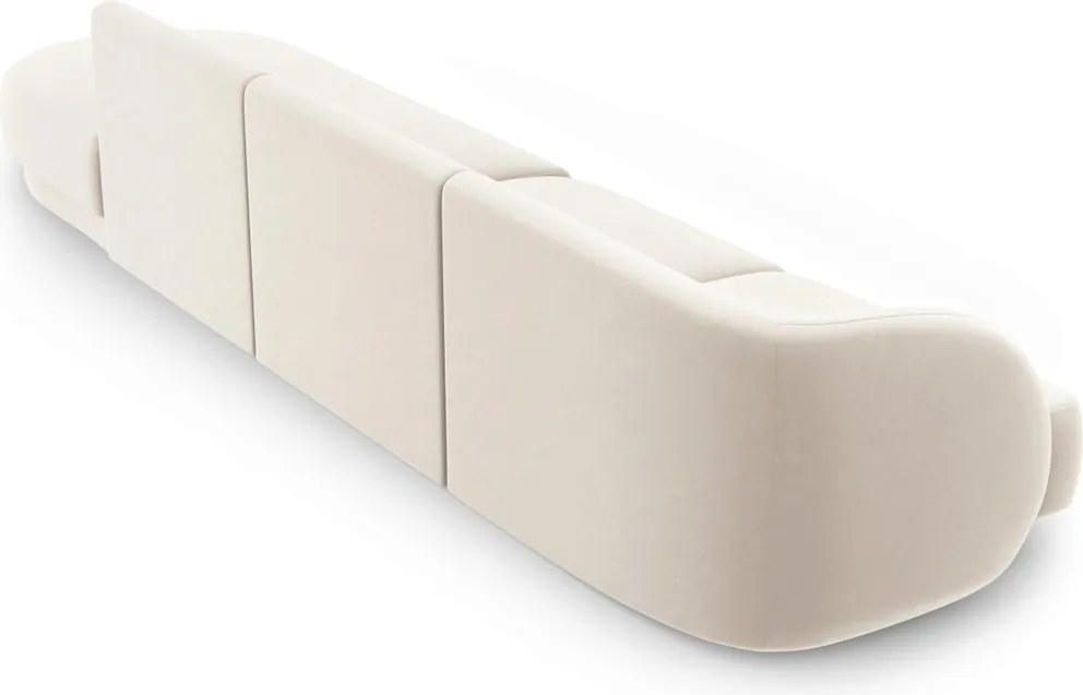 Canapea 4 locuri cotiera dreapta, Miley, Micadoni Home, BL, 325x85x74 cm, catifea, bej deschis