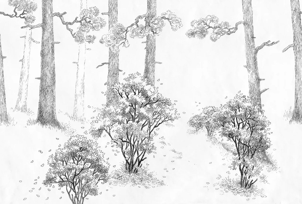 Tapet Forest Memories, Graphite, Rebel Walls