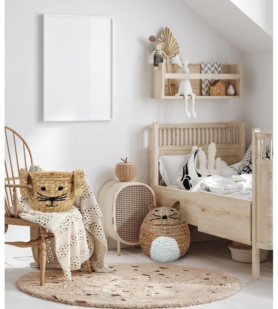 Coș de jucării pentru copii în culoare naturală din zambilă de apă ø 35x26 cm Rabbit – Compactor