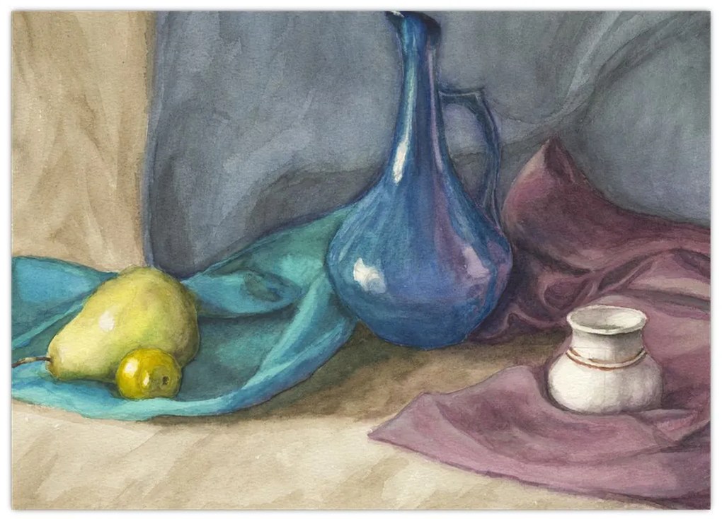 Tablou pe sticlă - Natură moartă pictată (70x50 cm)