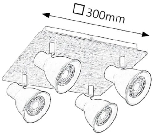 Rabalux 5905 - Spot MAC 4xGU10/35W/230V
