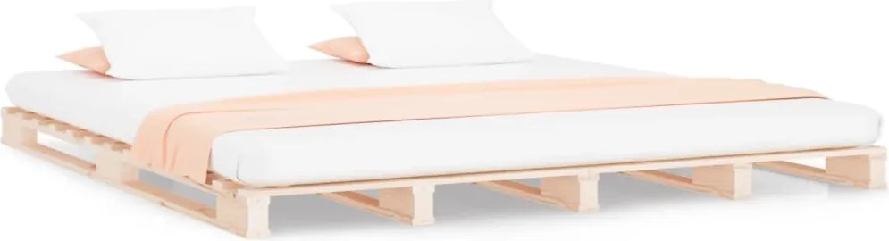 vidaXL Pat din paleți, 140x190 cm, lemn masiv de pin