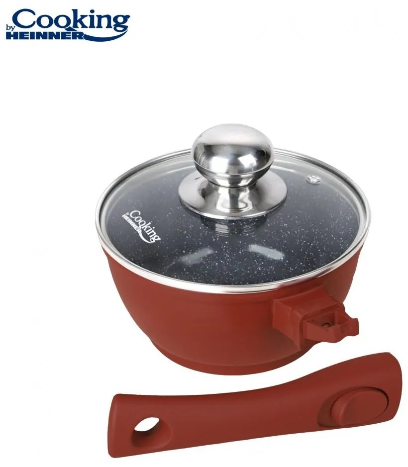 Oală din aluminiu cu capac 16x8 cm, 1.3L – Cooking by Heinner, Colecția Calabria HR-JLG-C16C, potrivită pentru porții mici și gătit rapid